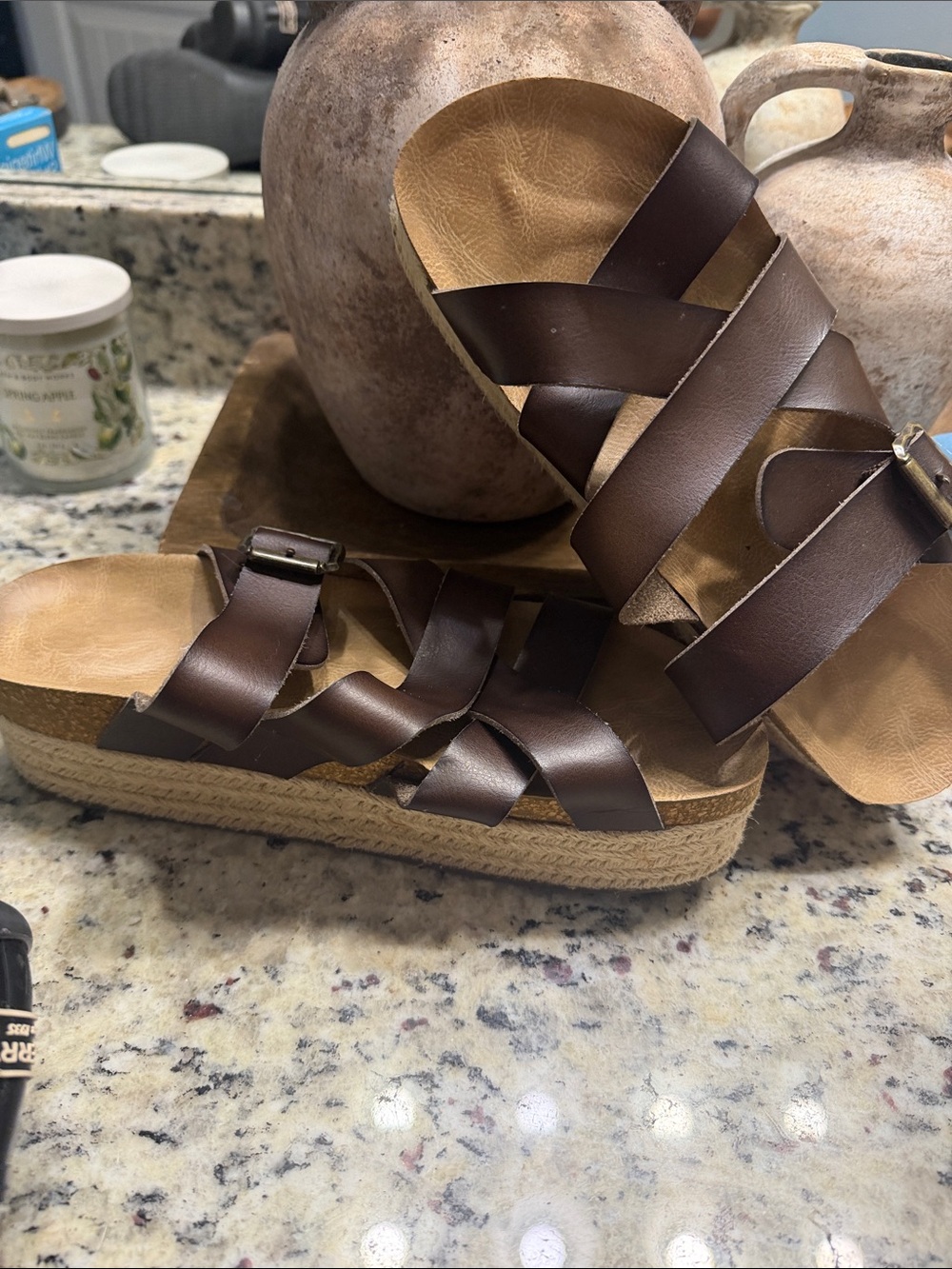 Blowfish Malibu. Women's Brown Strappy Espadrille Platform Sandals
